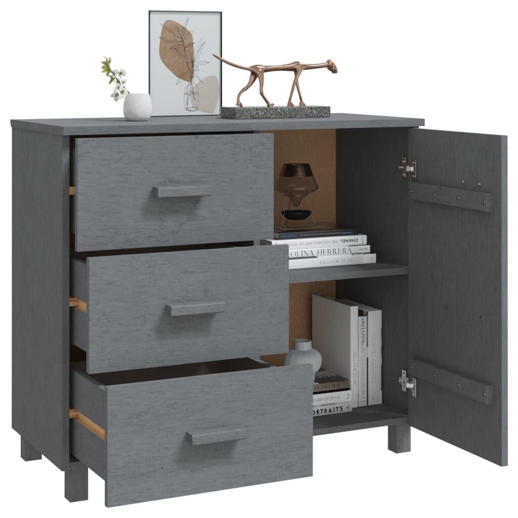 vidaXL HAMAR Dressoir Grenenhout Donkergrijs - 53% Korting!