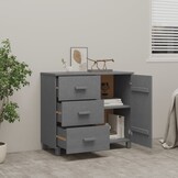 vidaXL HAMAR Dressoir Grenenhout Donkergrijs - 53% Korting!