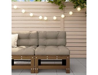 vidaXL Middenbank Grenenhout & Kussens - 51% Korting!