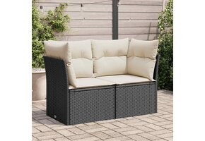 vidaXL Tuinbank 2-zits Poly Rattan Zwart - 51% Korting!