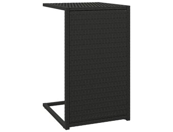 VidaXL C-vormige Bijzettafel - Poly Rattan Zwart - 51% Korting