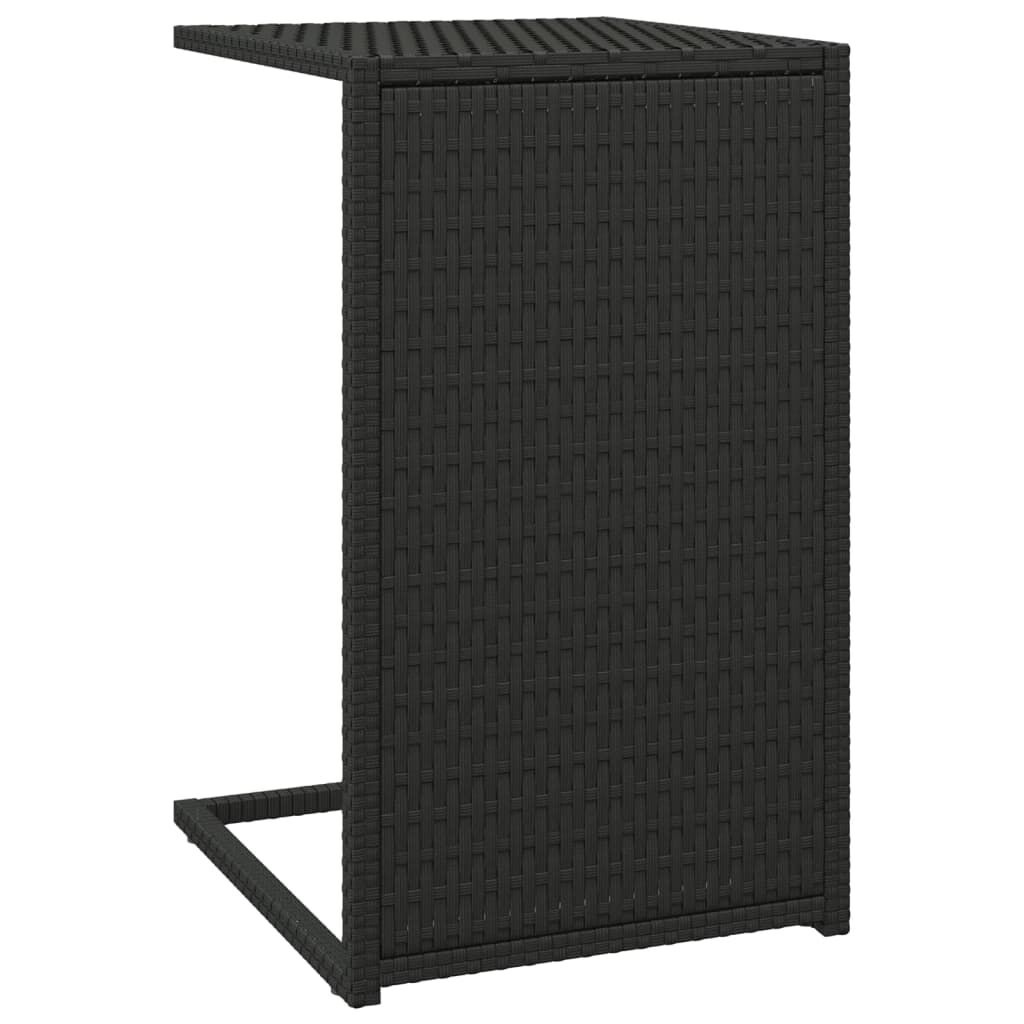 VidaXL C-vormige Bijzettafel - Poly Rattan Zwart - 51% Korting