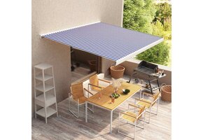 vidaXL Luifeldoek Blauw/Wit (500x300cm) - 65% Korting!