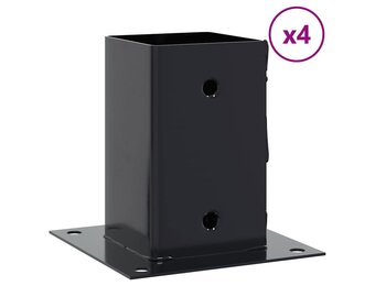 vidaXL Paalvoeten 4st 91x91mm Gepoedercoat Staal Antraciet - 51% Korting!