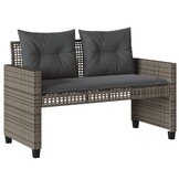 vidaXL 4-delige Loungeset: Poly Rattan & Kussens (Grijs) - 47% Korting!