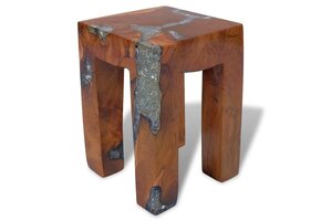 vidaXL Kruk Massief Teakhout & Hars - 46% Korting!