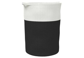 vidaXL Opbergmand Katoen Zwart/Wit - 60% Korting