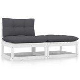 vidaXL Loungeset Grenenhout Wit - 46% Korting!