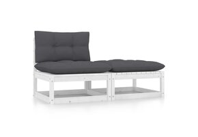 vidaXL Loungeset Grenenhout Wit - 46% Korting!