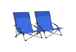vidaXL Strandstoelen 2 st. Blauw - 56% Korting