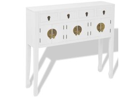 vidaXL Dressoir Chinees Massief Hout Wit - 46% Korting