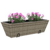 vidaXL Plantenbakken 2 st poly rattan grijs - 62% korting!