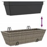 vidaXL Plantenbakken 2 st poly rattan grijs - 62% korting!