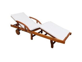 vidaXL Ligbed Acaciahout + Kussen - 67% Korting