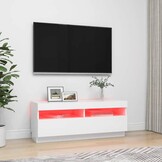 vidaXL TV-meubel Wit met LED | 100x35x40 cm | Nu 46% Korting!