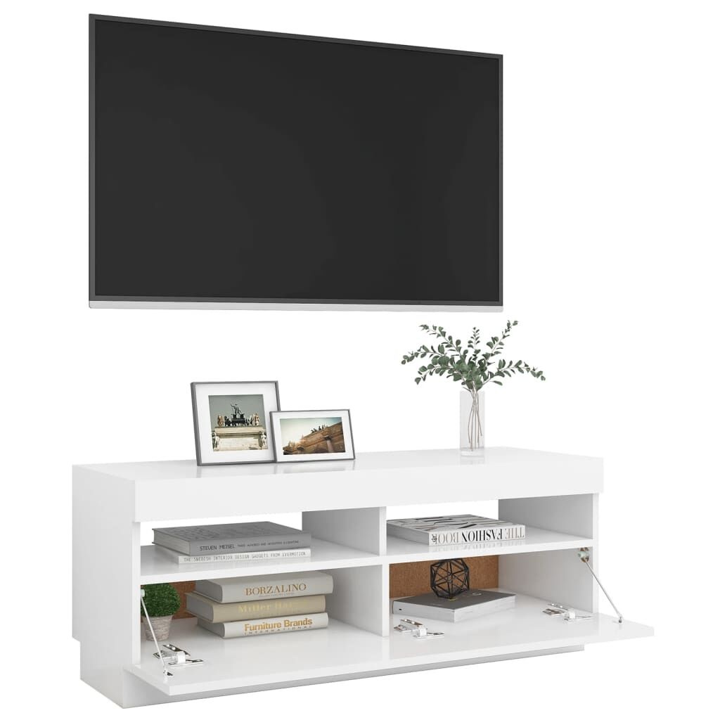 vidaXL TV-meubel Wit met LED | 100x35x40 cm | Nu 46% Korting!