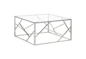 vidaXL Salontafel | Roestvrijstaal & Gehard Glas | 47% Korting
