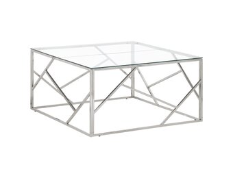 vidaXL Salontafel | Roestvrijstaal & Gehard Glas | 47% Korting