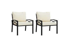 vidaXL Tuinstoelen 2 st - Staal Zwart/Zand (56% Korting)