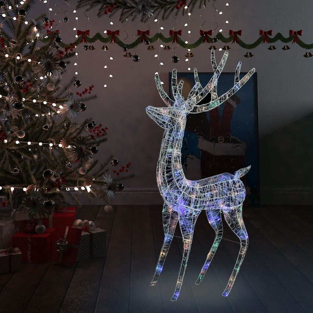 vidaXL Kerst Rendier 180cm Acryl 250LEDs Meerkleurig - 55% Korting!