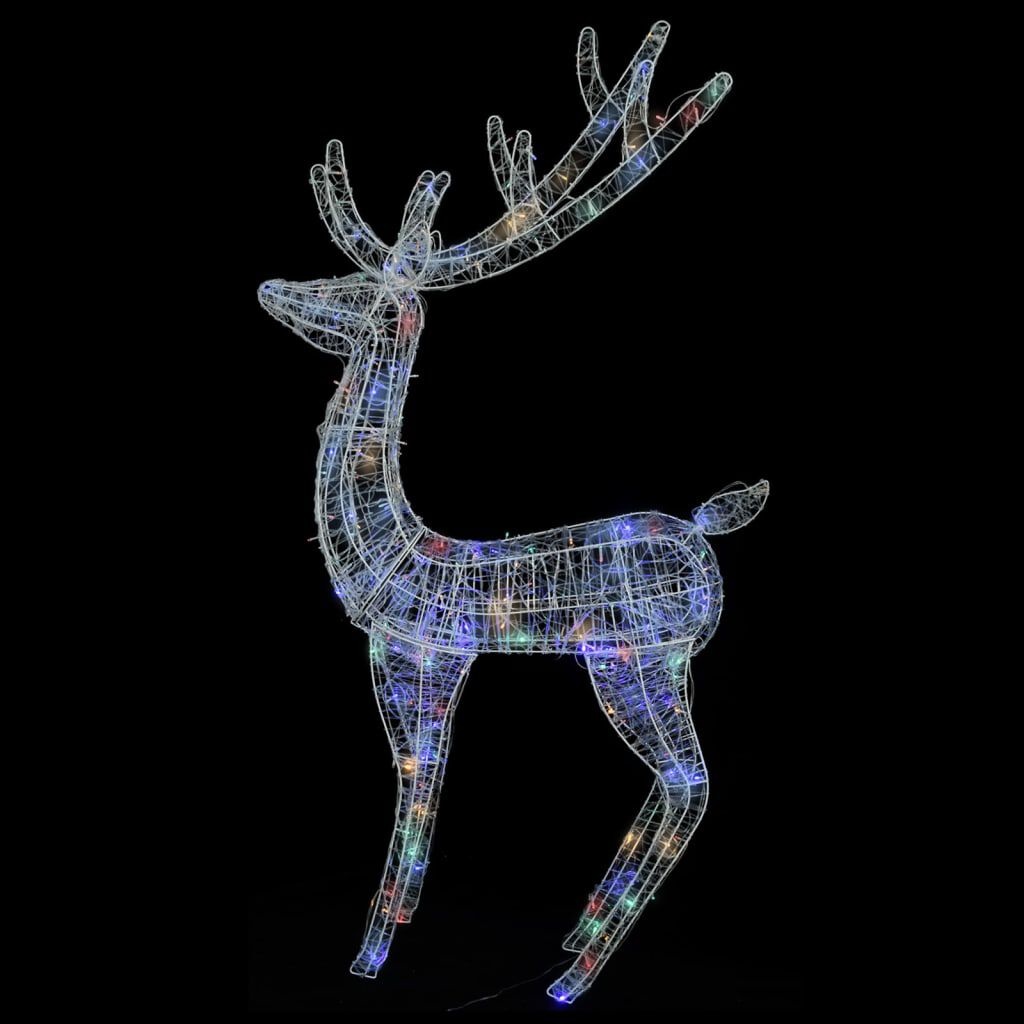 vidaXL Kerst Rendier 180cm Acryl 250LEDs Meerkleurig - 55% Korting!