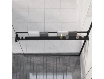 vidaXL Doucheschap Inloopdouche 100cm Aluminium Zwart (40% Korting)