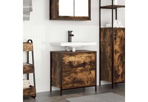 VidaXL Badkamerkast met Lades 60x34,5x60cm Gerookt Eiken - 55% Korting