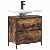 VidaXL Badkamerkast met Lades 60x34,5x60cm Gerookt Eiken - 55% Korting