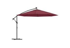 vidaXL Zweefparasol met LED-verlichting 350 cm bordeauxrood