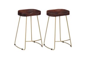 vidaXL Gavin Barkrukken 2 stuks - 46% Korting! Massief Mangohout