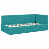 vidaXL Hoekbedframe Turquoise Fluweel 90x190cm - 40% Korting!