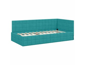 vidaXL Hoekbedframe Turquoise Fluweel 90x190cm - 40% Korting!
