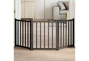 VidaXL Hondenhek 3 panelen 150cm Vurenhout Zwart - 55% Korting!