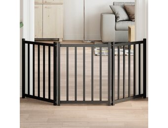 VidaXL Hondenhek 3 panelen 150cm Vurenhout Zwart - 55% Korting!