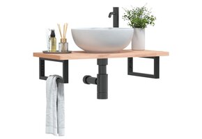 vidaXL Wandbeugels Wastafel (2 st) - Rechthoekig Staal Zwart - 40% Korting