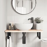 vidaXL Wandbeugels Wastafel (2 st) - Rechthoekig Staal Zwart - 40% Korting