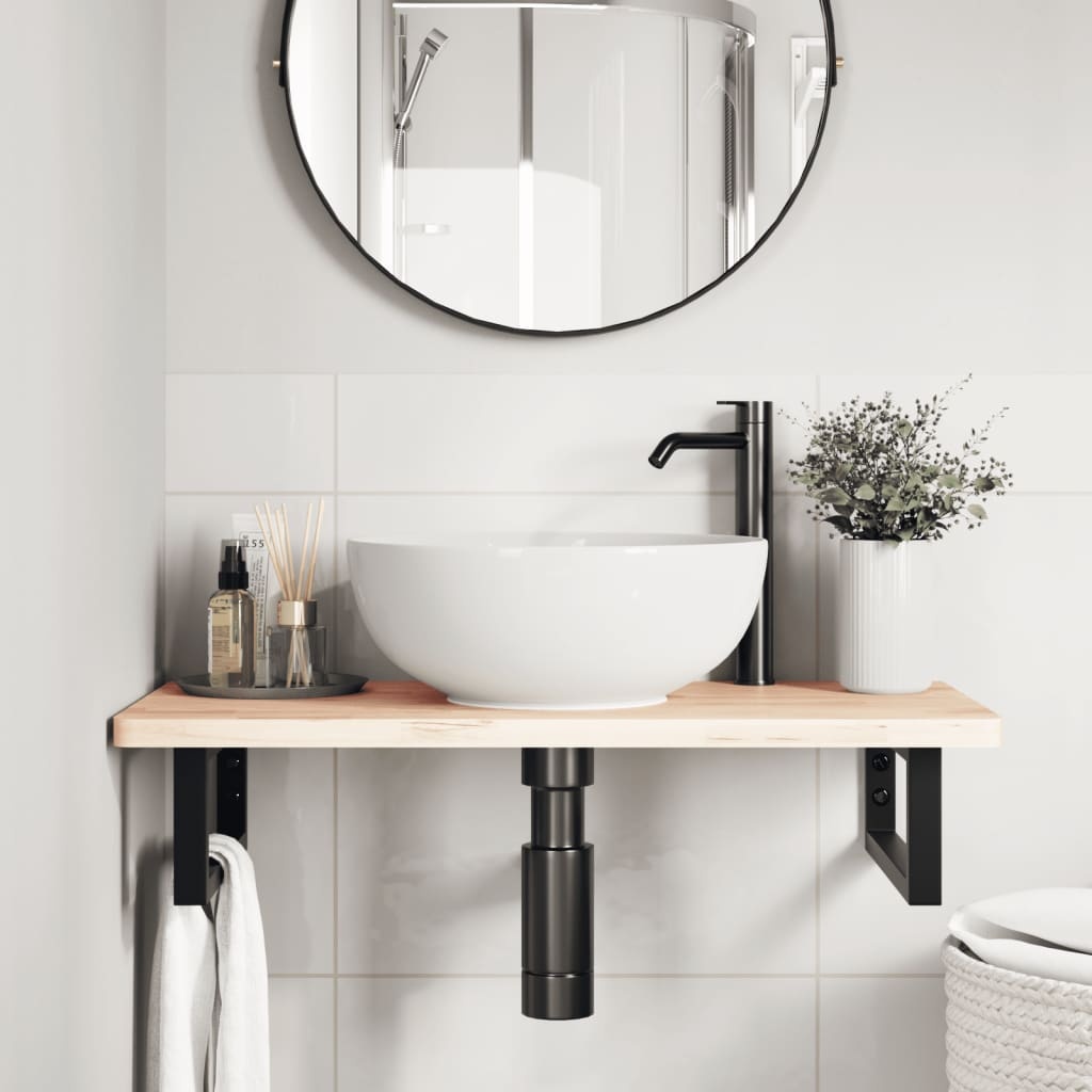 vidaXL Wandbeugels Wastafel (2 st) - Rechthoekig Staal Zwart - 40% Korting