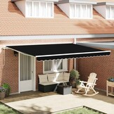 vidaXL Vervangingsdoek Zonnescherm Zwart 450x300cm - 40% Korting!