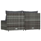 vidaXL Tuinmiddenbank 2 st. Poly Rattan Grijs | 46% Korting!