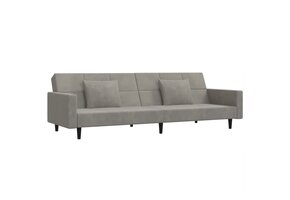 VidaXL Slaapbank 2-zits Fluweel Lichtgrijs - 40% Korting!