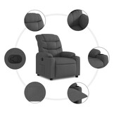 vidaXL Fauteuil Verstelbaar Stof Donkergrijs - 40% Korting!