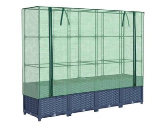 vidaXL Verhoogde Plantenbak Rattanlook met Kas 160x40x138 cm | -56%