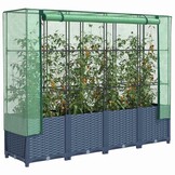 vidaXL Verhoogde Plantenbak Rattanlook met Kas 160x40x138 cm | -56%