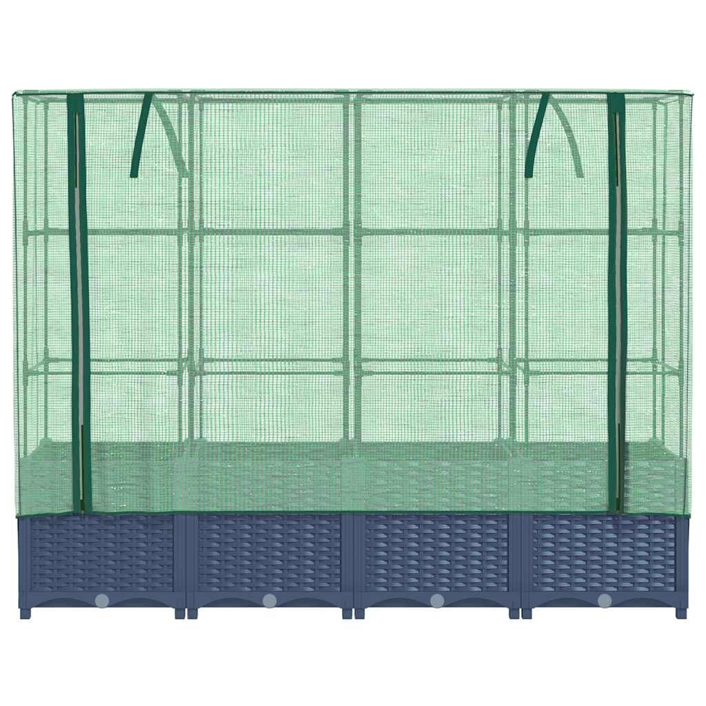 vidaXL Verhoogde Plantenbak Rattanlook met Kas 160x40x138 cm | -56%