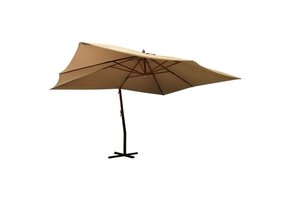 vidaXL Zweefparasol 400x300cm Taupe - 74% Korting!