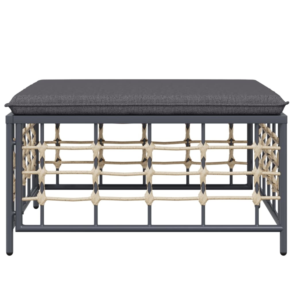 vidaXL Tuinvoetenbank Donkergrijs Kussen - 51% Korting!