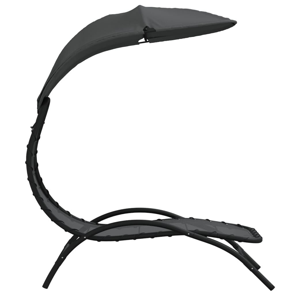 vidaXL Ligbed met Luifel - 65% Korting - Dark Grey