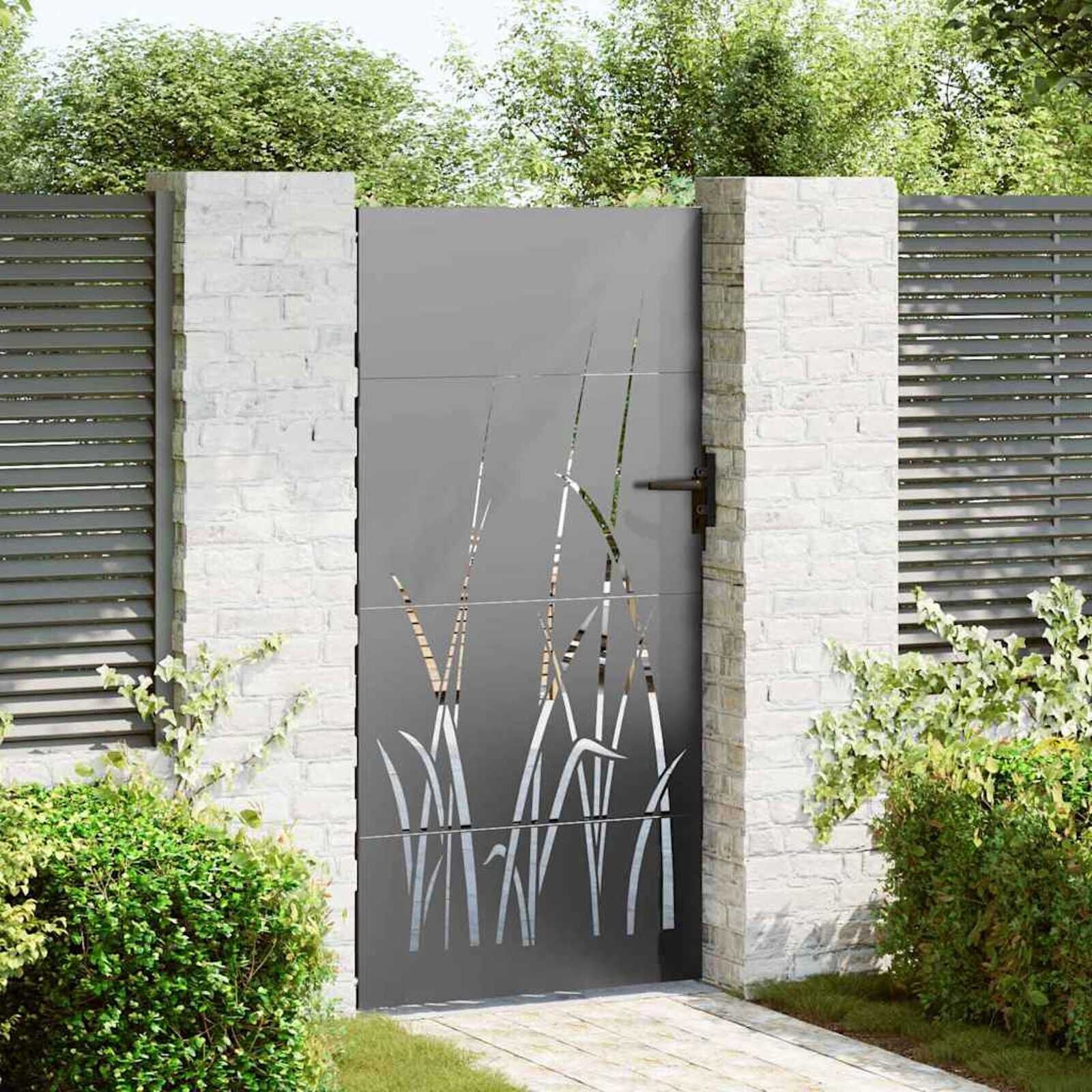 vidaXL Tuinpoort 85x150 cm Corten Staal Gras (40% Korting)