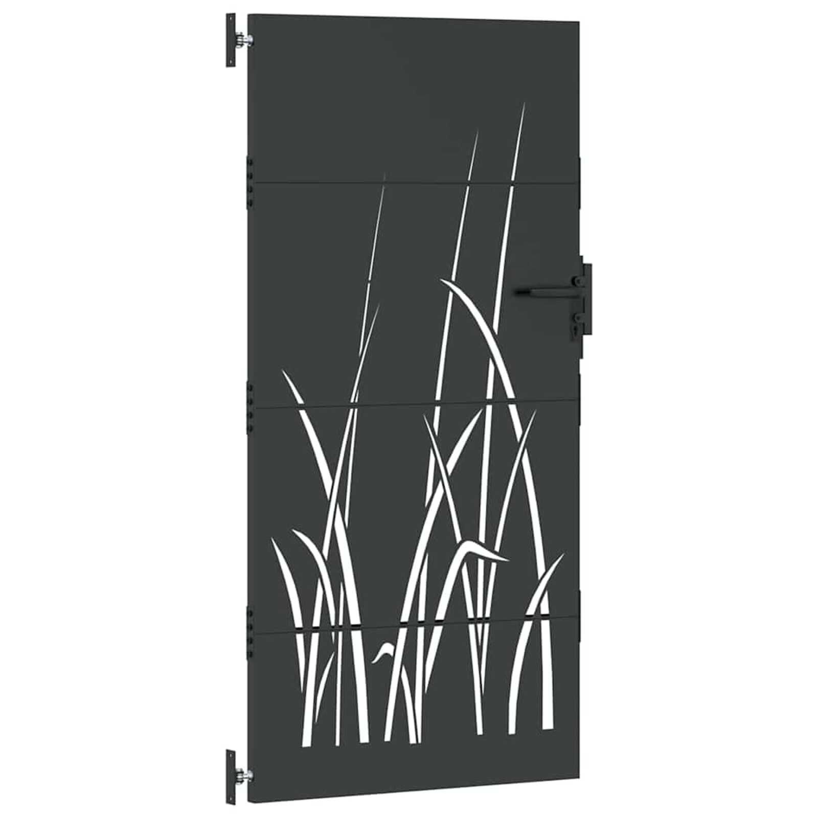 vidaXL Tuinpoort 85x150 cm Corten Staal Gras (40% Korting)