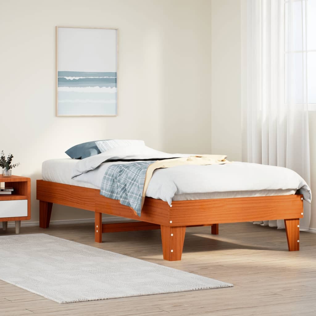vidaXL Massief Grenenhouten Bedframe - 75x190 cm - 76% Korting!